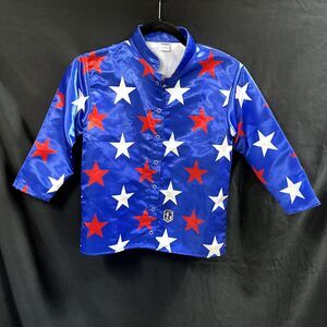 Jockey Tack Youth Jockey Silk Jacket Size Y- Medium Blue Red White Stars
